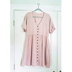 Madewell Lightspun Button Front Dress Wisteria Dove